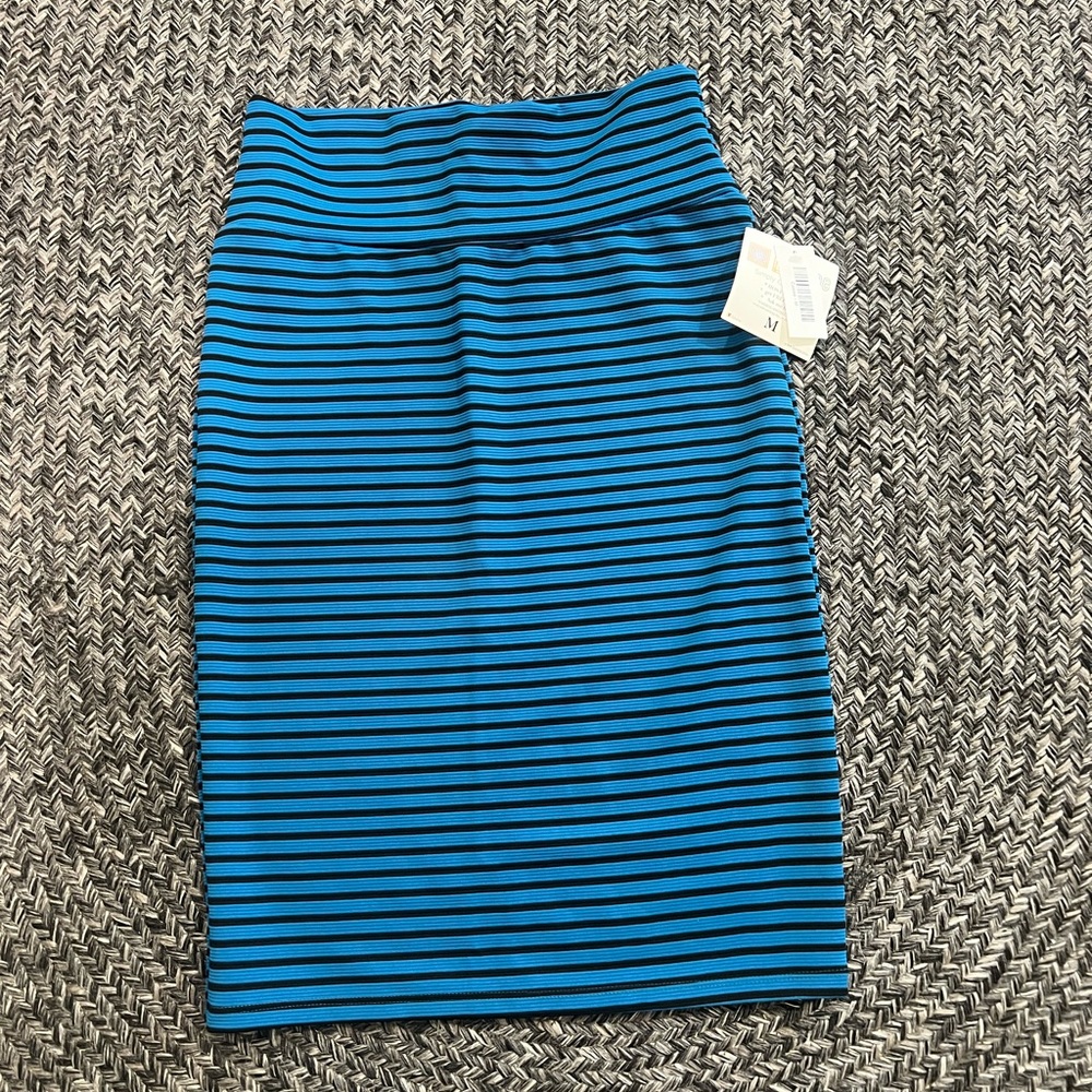 LuLaRoe Women's Black and Blue Pencil Skirt